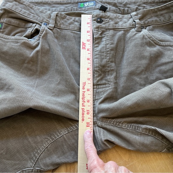 STIO MENS RIVET CORD PANTS 38R ORGANIC STRETCH COTTON STRAIGHT LEG CLASSIC FIT - Picture 8 of 11